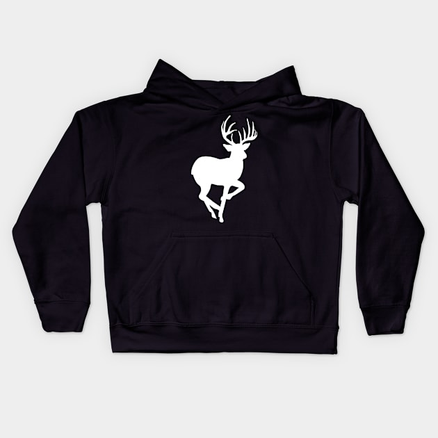 White Deer Buck Kids Hoodie by KelsterLaneCreative